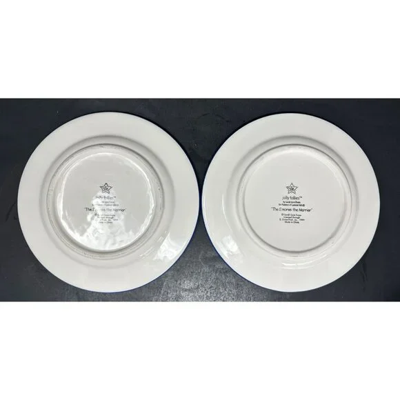 Vtg 4 SANDI GORE EVANS S'MORES THE MERRIER Jolly Follies Salad Plates Snowman - Picture 6 of 13